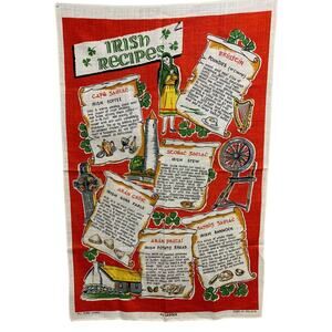by Ulster Linen Tea Towel Vintage Irish Recipes 20" x 30" Coffee Stew Poundies